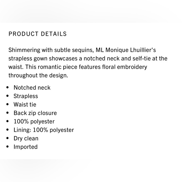 Monique Lhuillier Embroided Strapless Gown - Picture 9 of 14